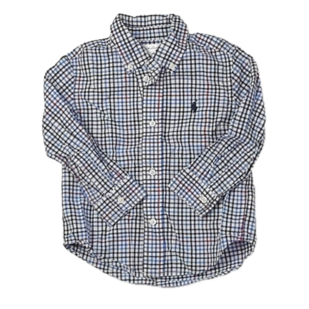 Ralph Lauren Boys Blue | Red Plaid Button Down Long Sleeve size: 24 Months - Picture 1 of 1